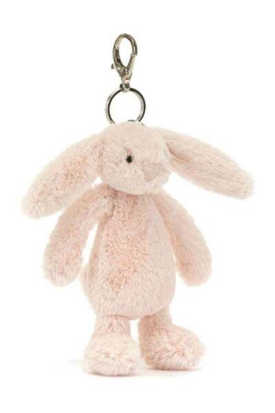 Generic Bashful Blush Bunny Bag Charm 13 cm, Soft Plush Bunny Keyring with Cl...
