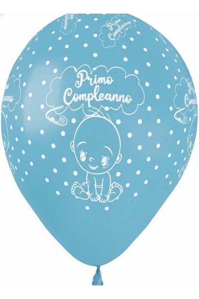Generic Ciao Primo Compleanno Perl Light Blue Latex Balloons 13” – Pack of 25...