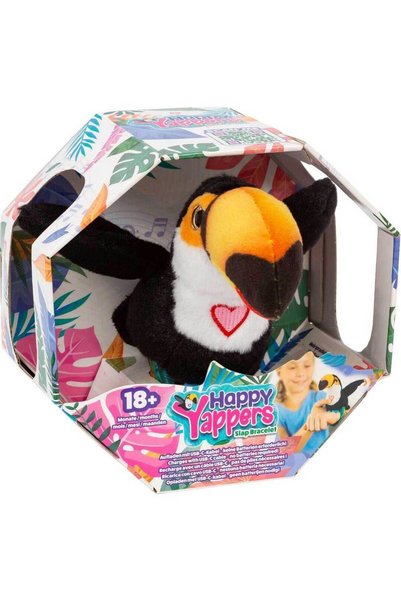 Generic Happy Yappers Toucan Interactive Plush Bird Toy (Black)