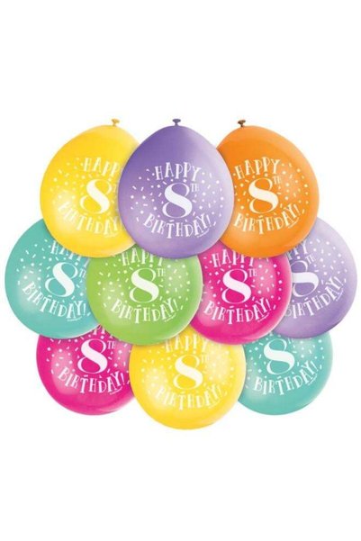 Generic 9" Happy 8Th Birthday Balloons