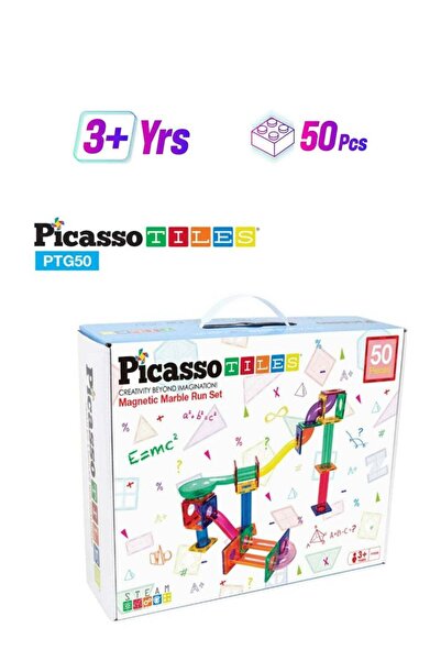 Generic 50 Pieces Marble Run Magnetic Tile Race Track Toy Play Set | STEM Bui...