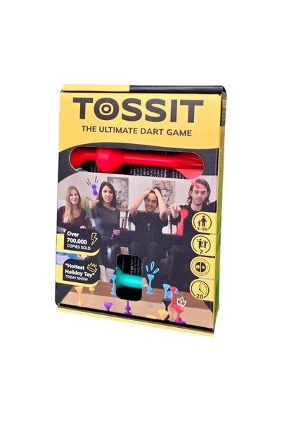 Generic TOSSIT The Ultimate Dart Game Starter Pack (7 Pieces, Red/Cyan)