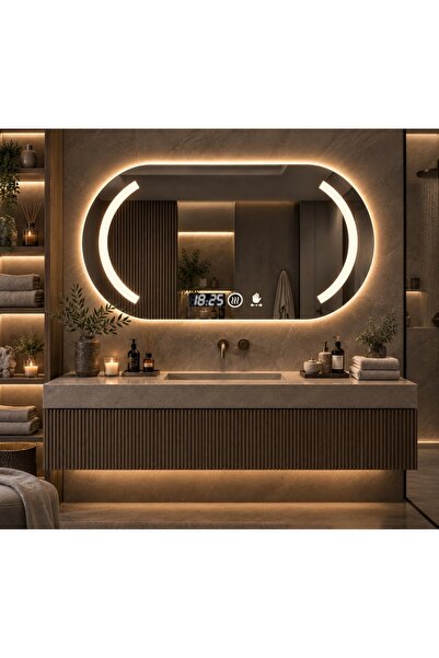 Magic Time DECORIALE Καθρέφτης LED με Αισθητήρα Κίνησης, Αποθαμβωτή, Ρολόι κα...