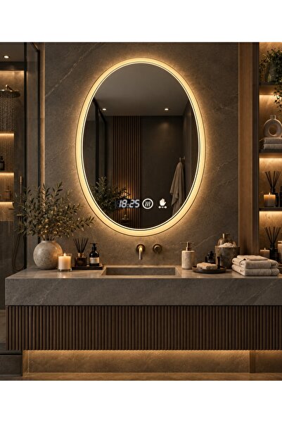 Magic Time DECORIALE Καθρέφτης LED με Αισθητήρα Κίνησης, Αποθαμβωτή, Ρολόι κα...