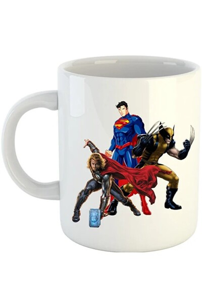 INOVATIX Cana Thor Marvel Wolverine Superman Axe Superhero, alba, 330 ml