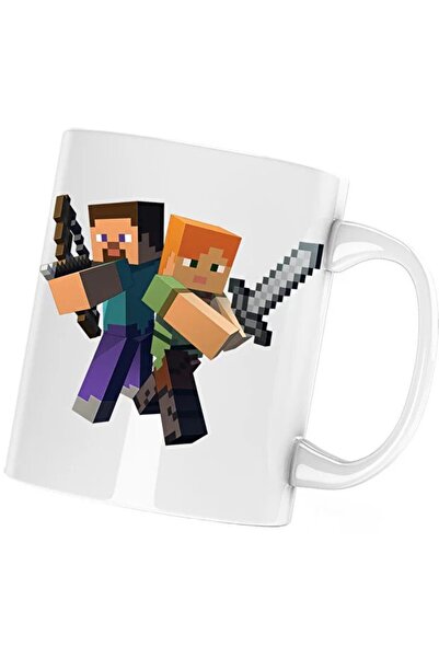 INOVATIX Cana Steve Alex Fight Minecraft, albă, 330 ml