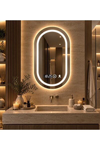 Magic Time DECORIALE Καθρέφτης LED με Αισθητήρα Κίνησης, Αποθαμβωτή, Ρολόι κα...