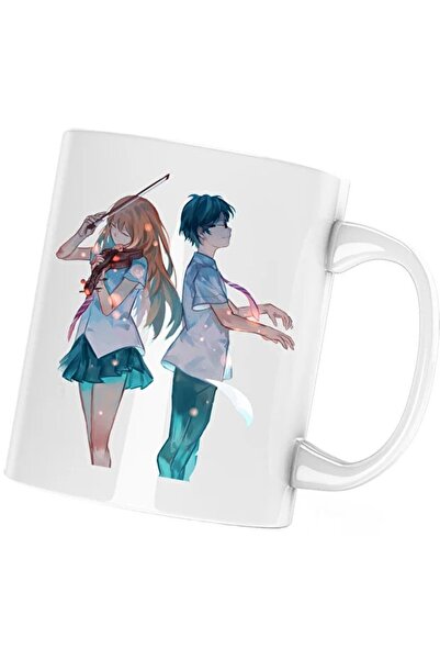 INOVATIX Your Lie in April Kaori Kousei Symphonic Music Mug, white, 330 ml