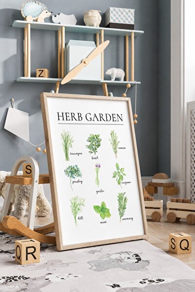 KEYFHOME Plante de bucătărie Acuarelă înrămată MDF Tablou Poster Decor de per...