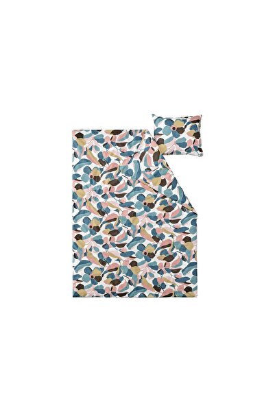 IKEA طقم غطاء لحاف مفرد، أبيض-متعدد الألوان، 150x200/50x60 سم