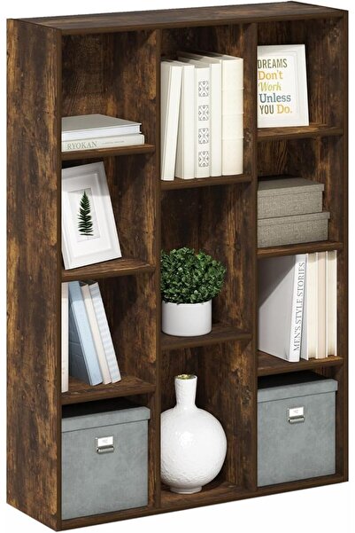 GENERAL Furinno Luder Shelf Bookcase with 1 Door Storage Cabinet, White