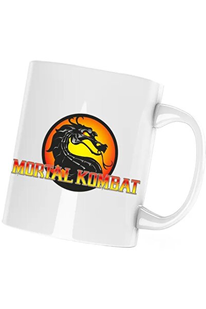 INOVATIX Геймърска чаша с лого на Mortal Kombat за PS4, бяла, 330 мл