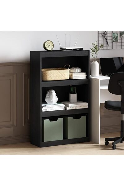 GENERAL Furinno Luder Shelf Bookcase with 1 Door Storage Cabinet, White
