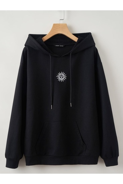 Vordevia Design Printed Cotton 3 Thread Threaded Oversize Sweatshirt