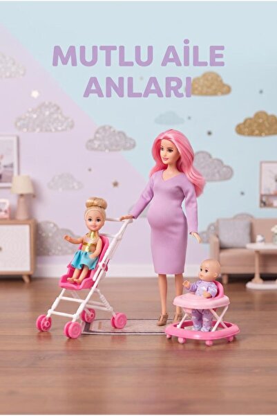 Tıfıl Toys Hamile Anne Ve Bebekleri 3 Bebekli Dönen Karınlı Haraketli Eklemli...