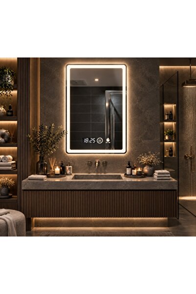 Magic Time DECORIALE Καθρέφτης LED με Αισθητήρα Κίνησης, Αποθαμβωτή, Ρολόι κα...