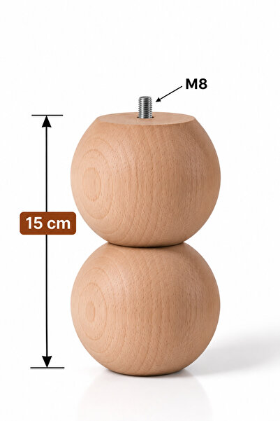 Doğal Ahşap Koltuk Ayağı-Baza Ayağı 15 cm