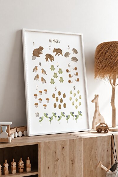 KEYFHOME Brojevi šumskih životinja uokviren MDF poster za slikanje, dekoracij...