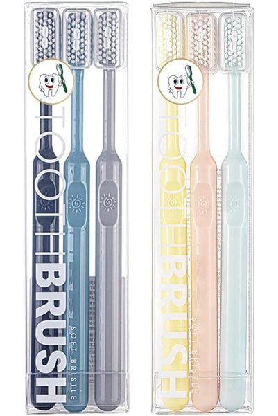 KASTWAVE Toothbrushes Set, 6 Pcs Soft Manual Toothbrushes, Medium Extra Clean...