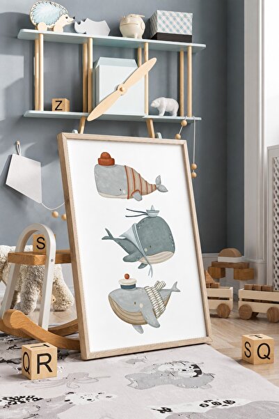 KEYFHOME Morski kit uokviren MDF poster slika dekoracija zida za dečiju sobu ...