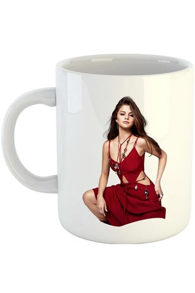 INOVATIX Cana Selena Gomez Rochie Roșie Actriță Cântăreață, alba, 330 ml