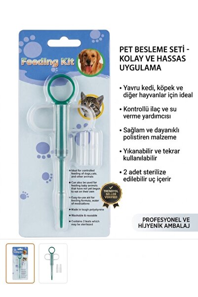 Evcil Hayvan Sıvı Besleme ve İlaç İçirme Aparatı Enjektörlü Şırınga Steril Uçlu