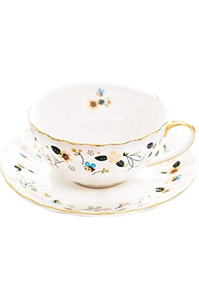 BigNoseDeer Gifts for Women Porcelain Tea cups and Saucers,Art Latte Cup, Cap...