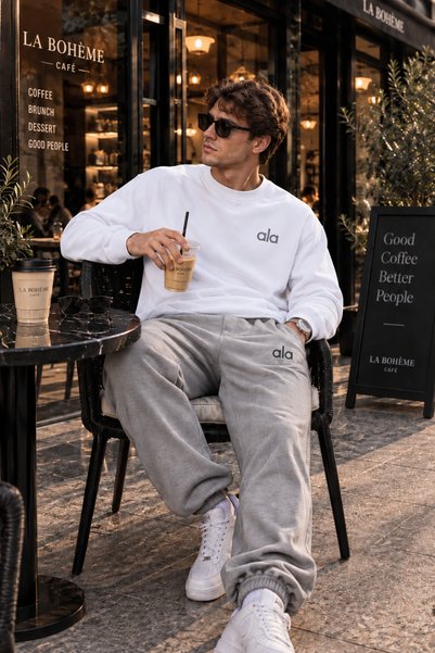 JAWÜ FASHION طقم بدلة رياضية فاخرة كبيرة الحجم من القطن المطبوع من ALA (مجموعة متكاملة)