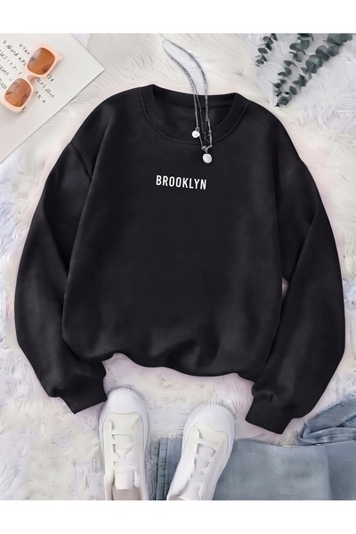 one button Hanorac unisex pentru bărbați/femei, cu imprimeu Mini Brooklyn, cu...