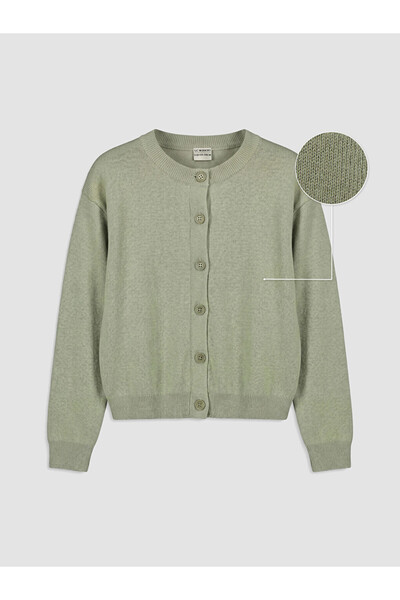 LC Waikiki Cardigan Tricotat cu Guler Rotund pentru Fete