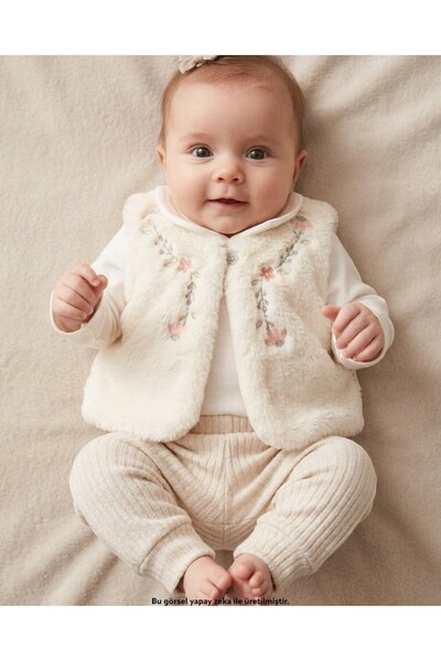 ege bebe Baby Girl Plush Vest, 3-Piece Seasonal Stylish 6-9-12-18 Months Top ...