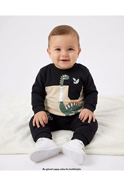 voyyo kids baby Baby Boy Seasonal Dinosaur Printed 2 Thread 6-9-12-18-24 Mont...