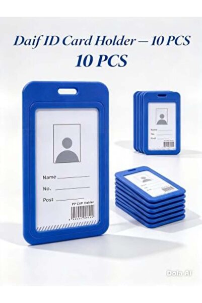 Generic بطاقة جيب طولي ربطه 10 حبه لون ازرقVertical Pocket Card Holder, 10 Pi...