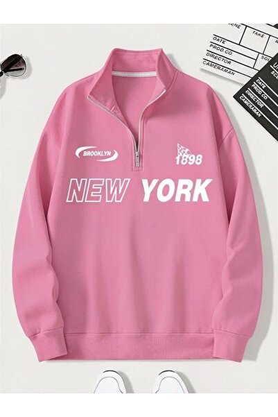 Vordevia Hanorac unisex pentru femei și bărbați, cu imprimeu New York, cu jum...