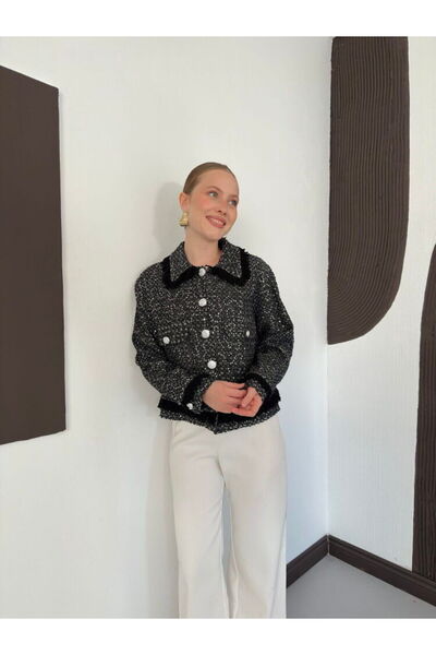 Cistern İstanbul Women's Sequin Jacket with Tassel Detail