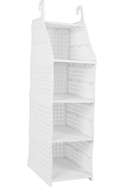 GENERAL Closet Hanging Organizer, Spacious Foldable Wardrobe Storage Basket f...