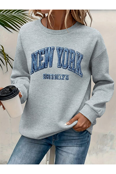 one button Unisex muška/ženska majica Brooklyn New York sa plavim printom i š...