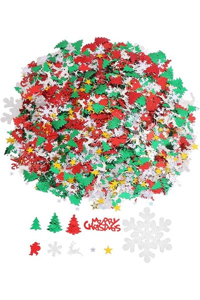 CCINEE 100g/4800 Pieces Christmas New Year Metallic Foil Confetti Sequins Tab...