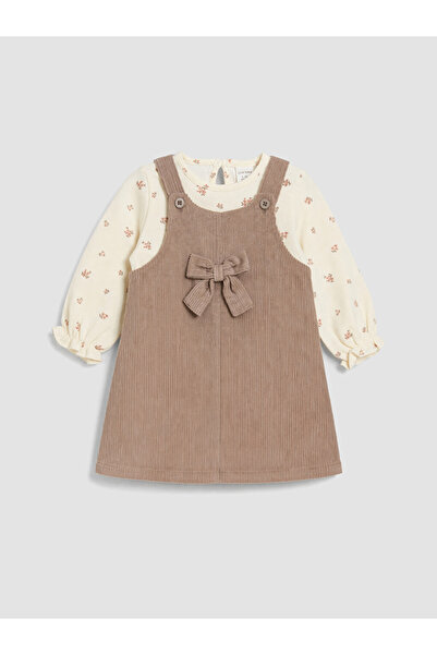 LC Waikiki Set of 2 Velvet Dresses with Bow for Babies