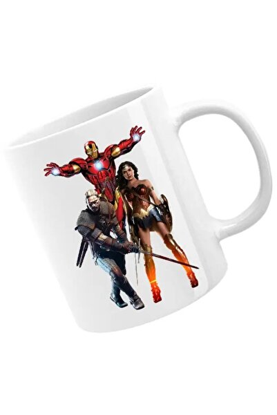 INOVATIX Cana Witcher Ironman Wonder Woman Supererou Horror, albastru, 330 ml