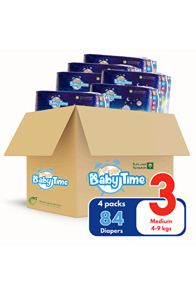 Babytime حفاضات بيبي تايم مقاس (3) - علبة صغيرة - 84 حفاضة