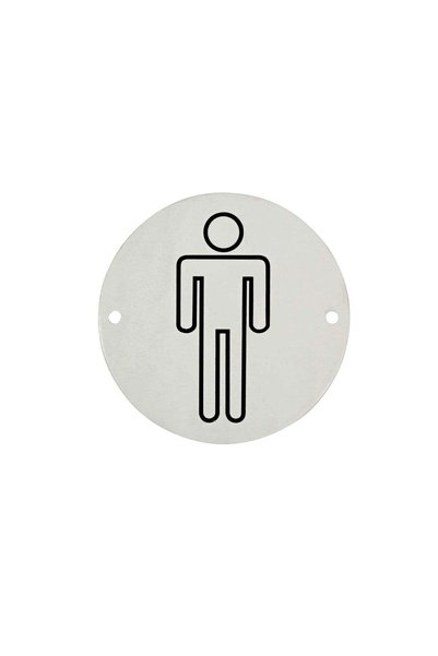 Generic Round Gents Symbol Aluminum Plate | 8 cm
