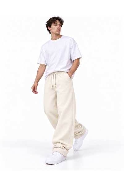 Kheten Umberto Men's Baggy Sweatpants 100% Cotton 3 Thread Threaded Winter Lo...