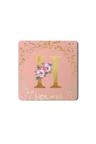 Generic 2 Pack Designer Leather Coasters Mat for Beverage Drinks- Custom Mono...