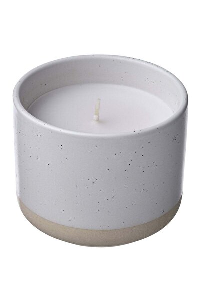 Generic Scented Candle in Ceramic Jar, Vanilla/White, 25 hr