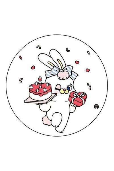 Generic Bunny Printed Fridge Magnet White/Pink/Blue 5.5cm