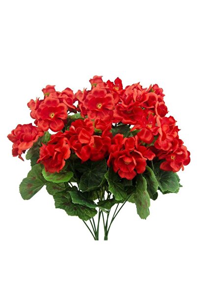 Generic Set of 2 Red Geranium Faux Flowers for Home Decor and Outdoor Use Sil...