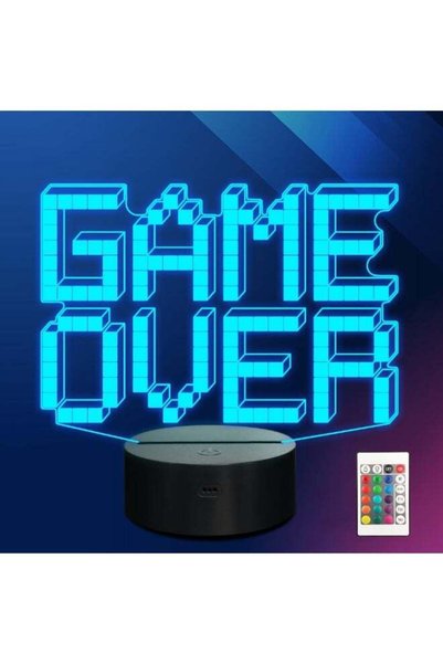 Generic 3D Game Over Lamp, LED Night Light 16 Colors Changing with Remote/Kid...