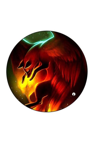Generic Abstract Fox Printed Fridge Magnet Multicolour 5.5 x 5.5cm