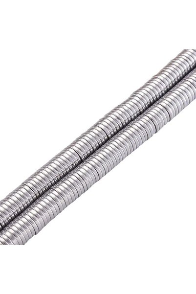 Cheriswelry 370 قطعة/خيط 6x1 مم خرز هيشي معدني دائري مسطح فاصل بلاتيني صناعي ...